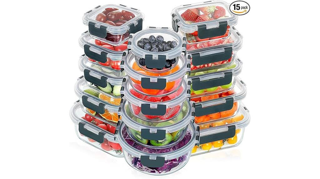 glass meal prep set
