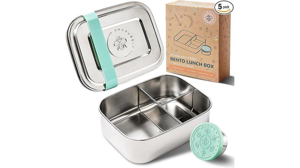 green stainless steel lunch box