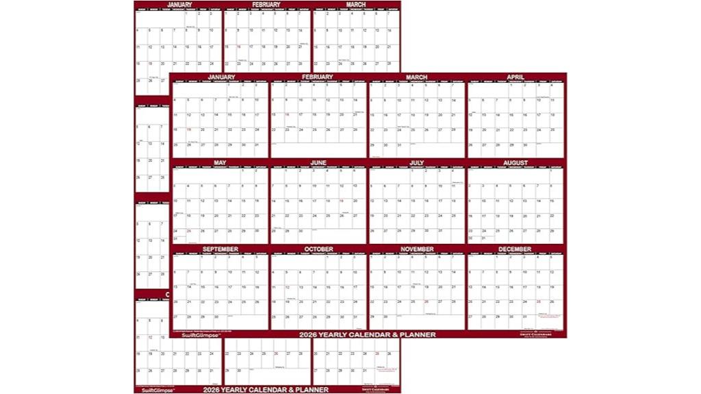 large 2026 wall calendar