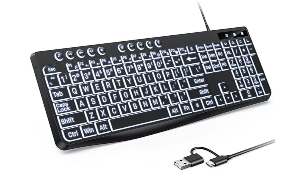 large backlit dual interface keyboard