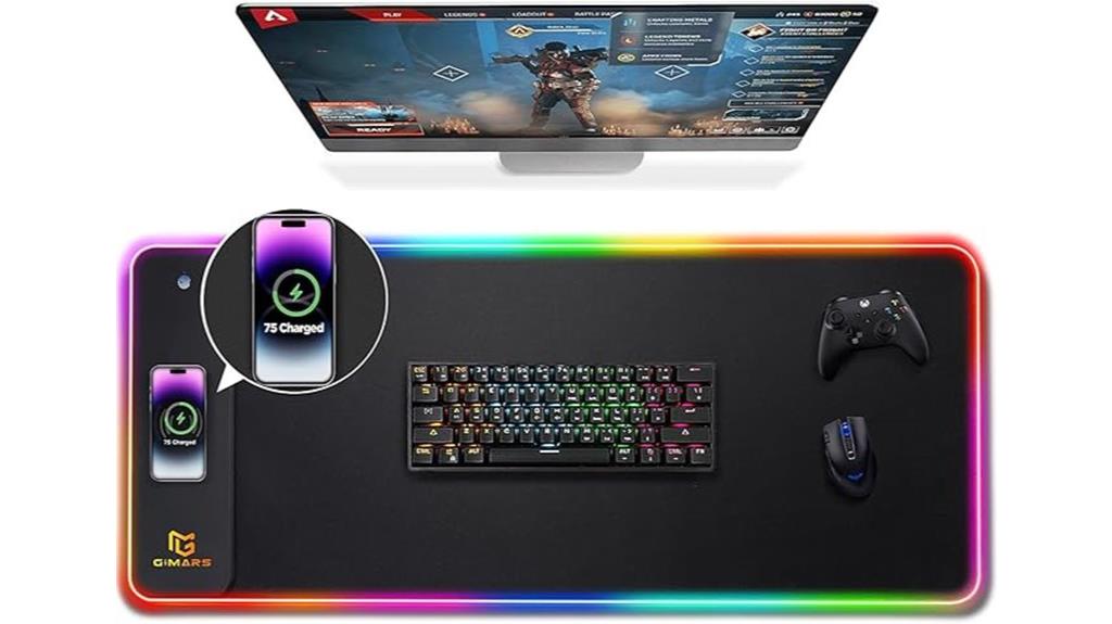 large rgb wireless mouse pad
