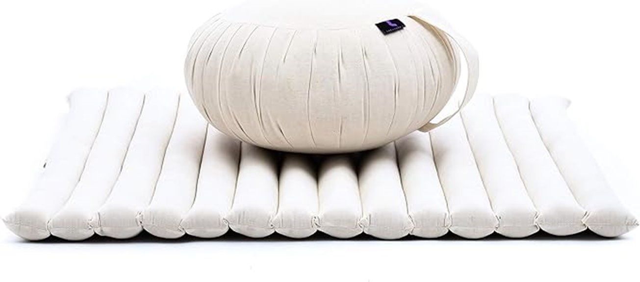 meditation cushion and mat