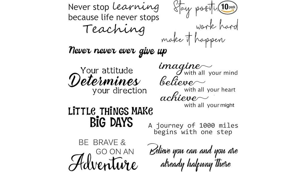 nine motivational wall decals