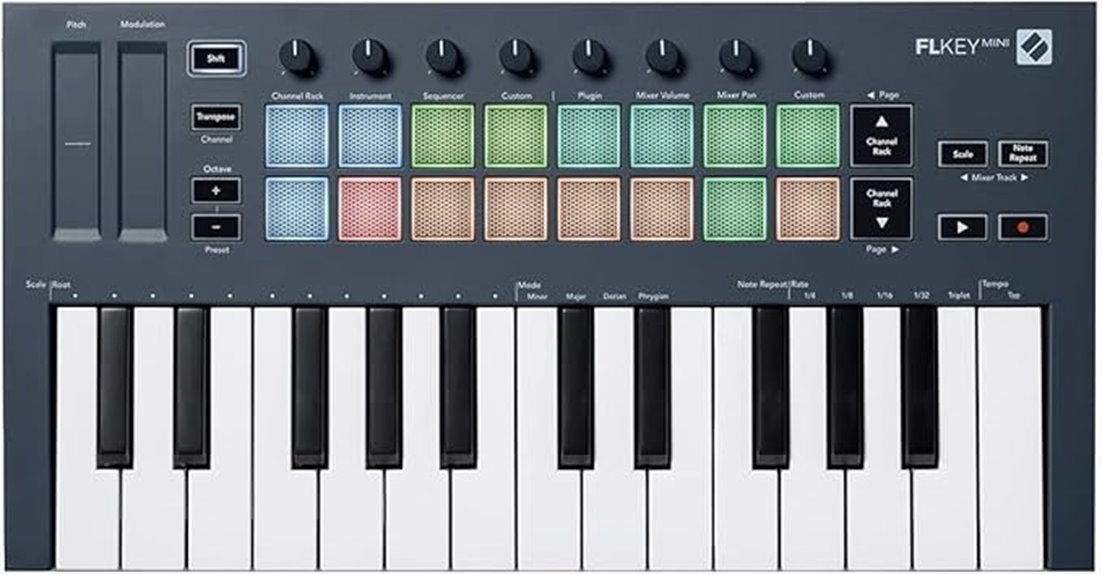 portable 25 key midi controller