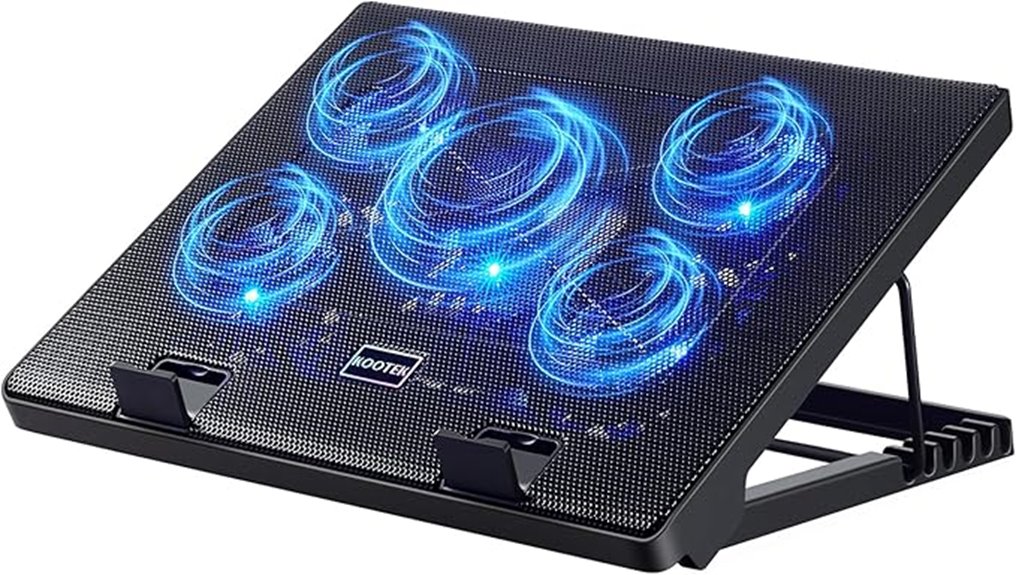 quiet five fan cooling pad