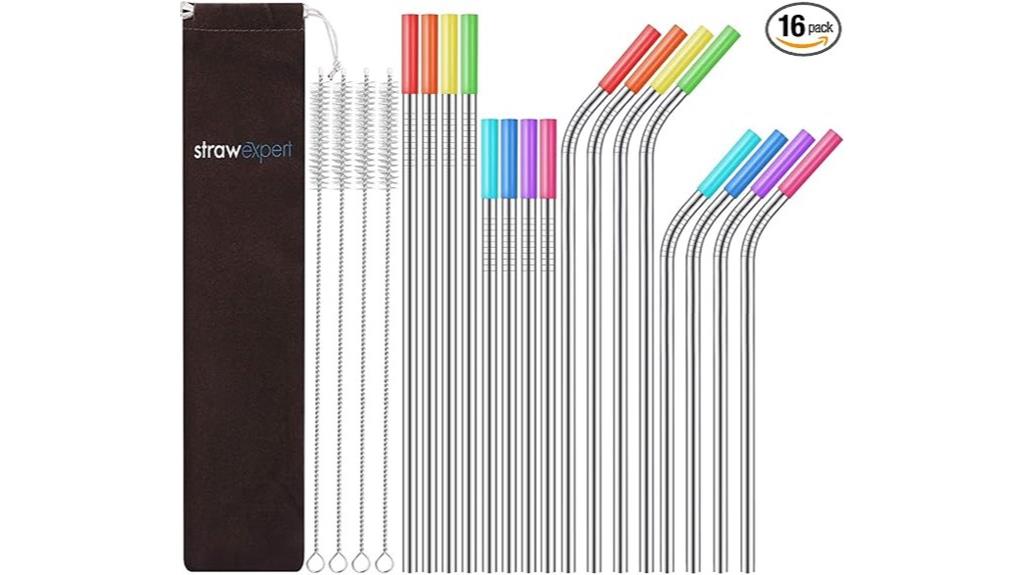 reusable stainless steel straw set