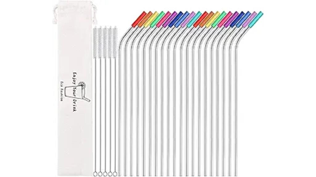 reusable stainless steel straw set