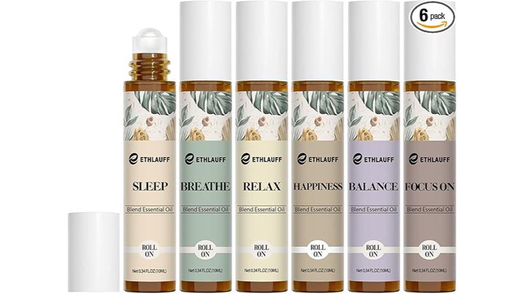 six essential oil roll ons