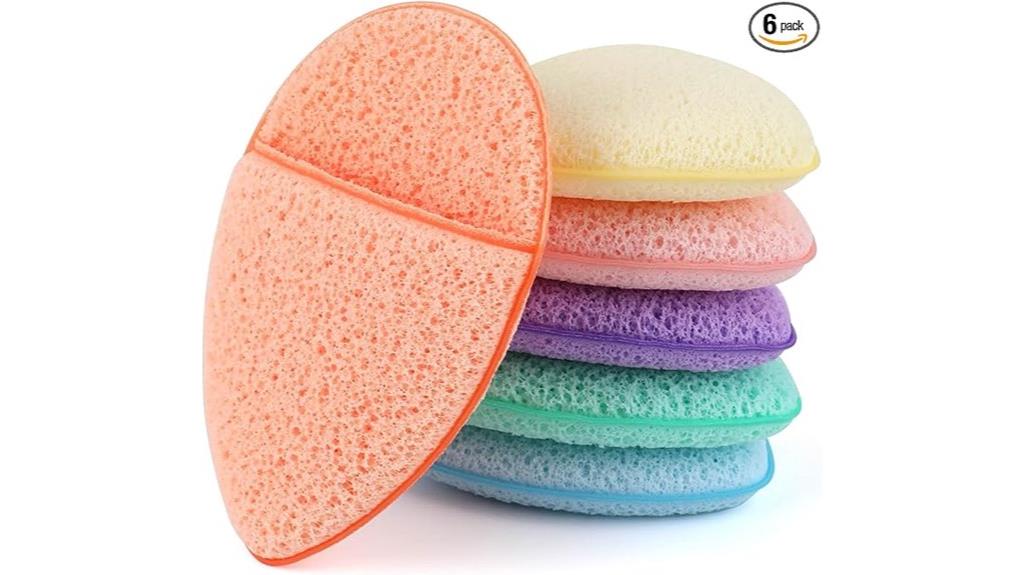 six facial sponges set