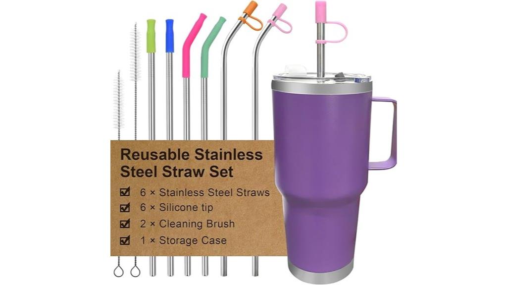stainless steel straw set