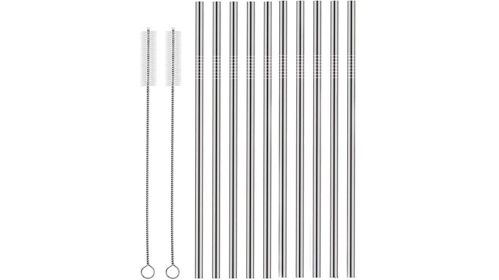 ten stainless steel straws