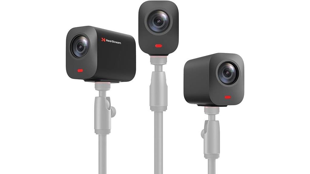 three cameras with zoom