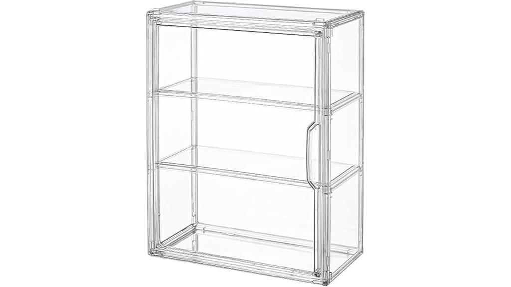 three tier clear figure case