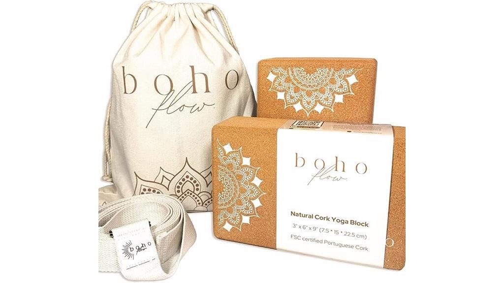 two cork yoga blocks