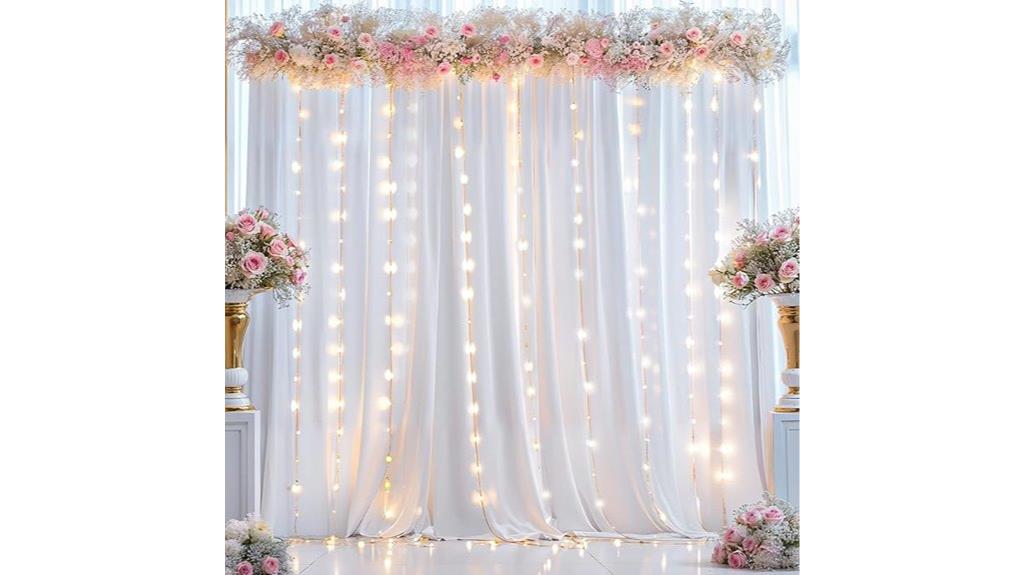 white backdrop with lights