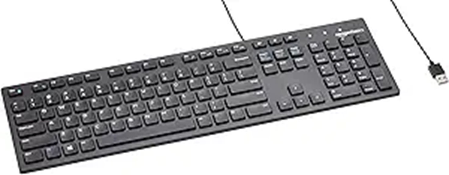 wired full sized black keyboard