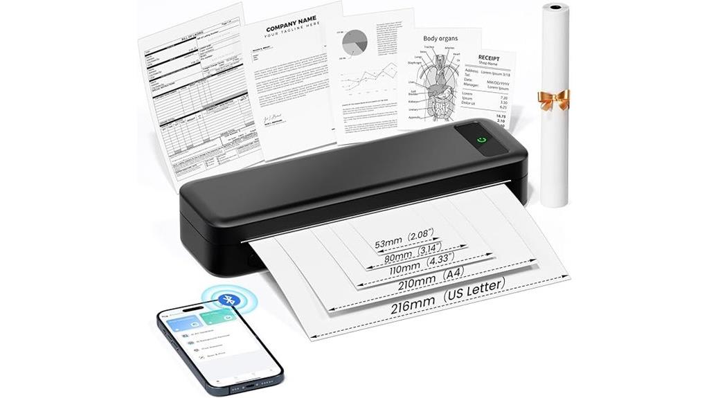 wireless travel thermal printer