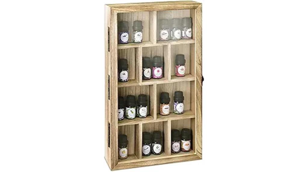wooden display case with hinged glass
