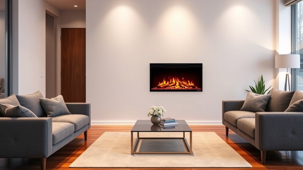 apartment friendly electric fireplace features