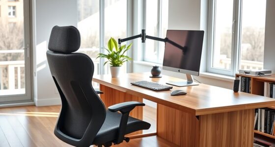 comfortable ergonomic workspace setup