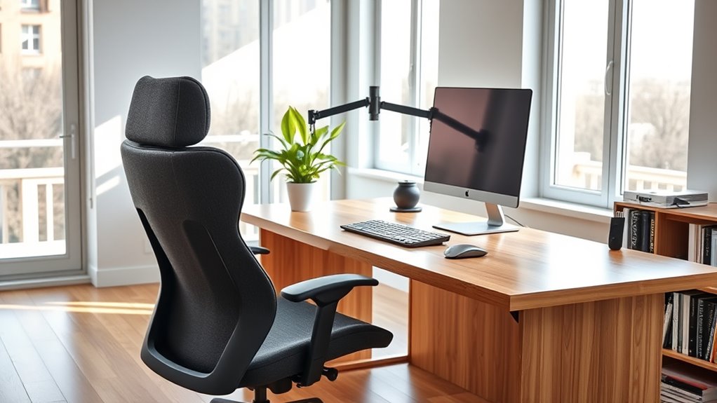comfortable ergonomic workspace setup