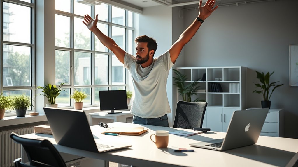 ergonomic workspace stretching routine