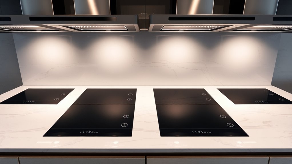luxury sleek integrated cooktops