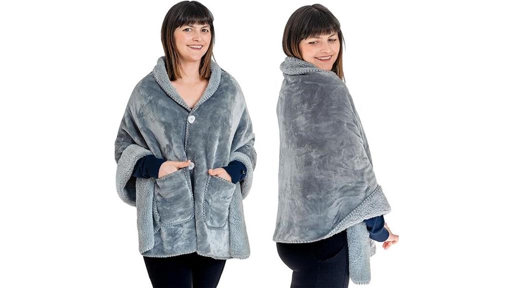 luxurious dual layer poncho blanket