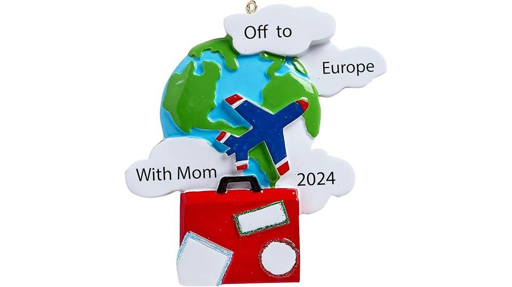 personalized world traveler ornament