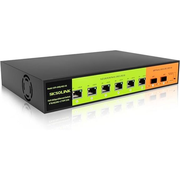 10Gb 8-Port Unmanaged Network Switch with 10G Ports