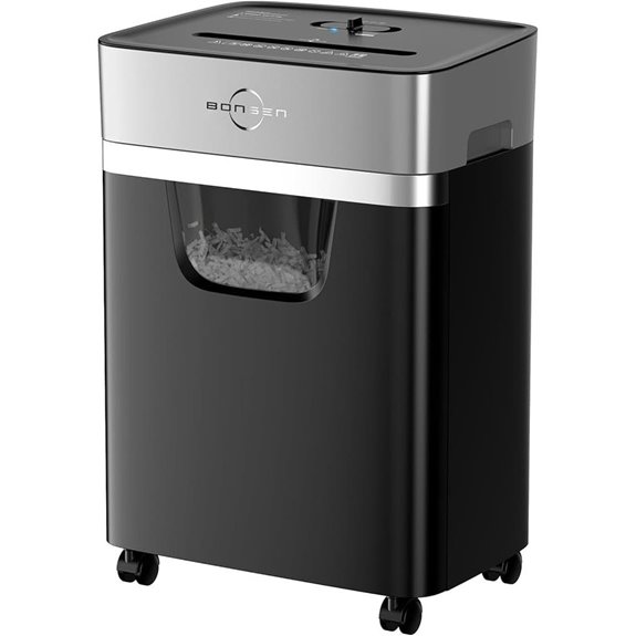 BONSEN 14-Sheet Cross Cut Paper Shredder with Bin