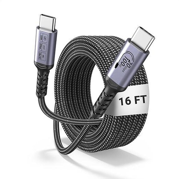 USB-C 16ft 100W Cable for iPhone MacBook Galaxy