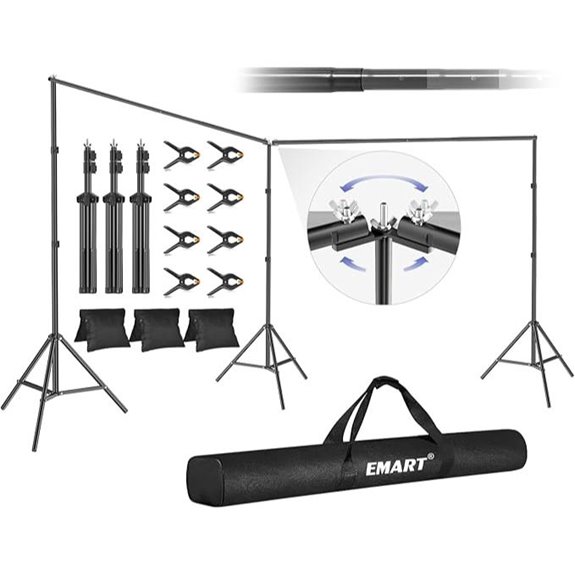 EMART 20x7ft Backdrop Support System with Clamps