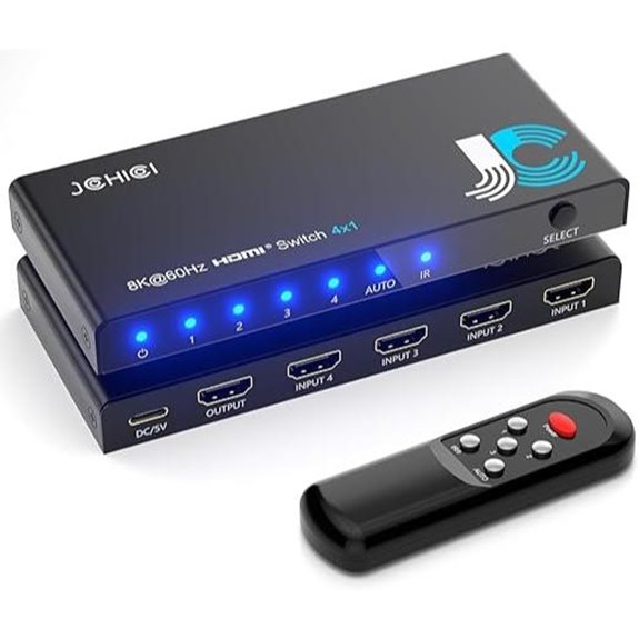 HDMI 2.1 Switch 4-In-1 with Remote and 8K Support