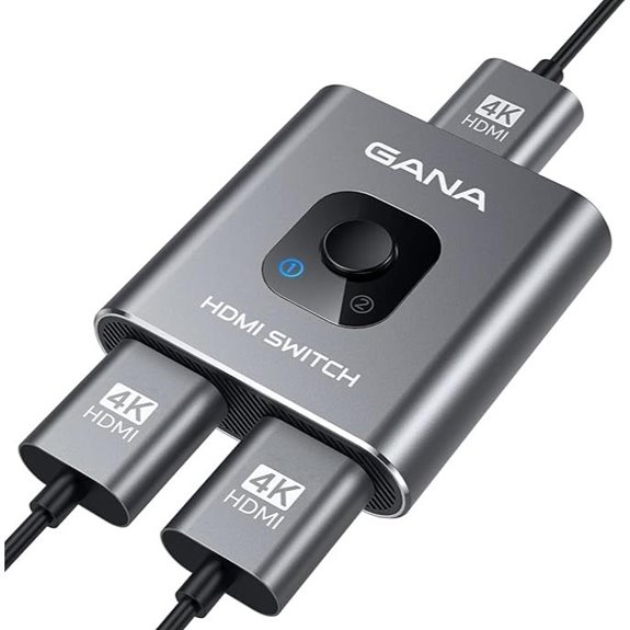 GANA 4K HDMI Switcher 2-in-1 Bidirectional Hub