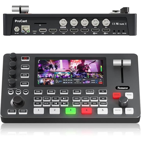Tenveo 4K HDMI & SDI Video Switcher with Recording