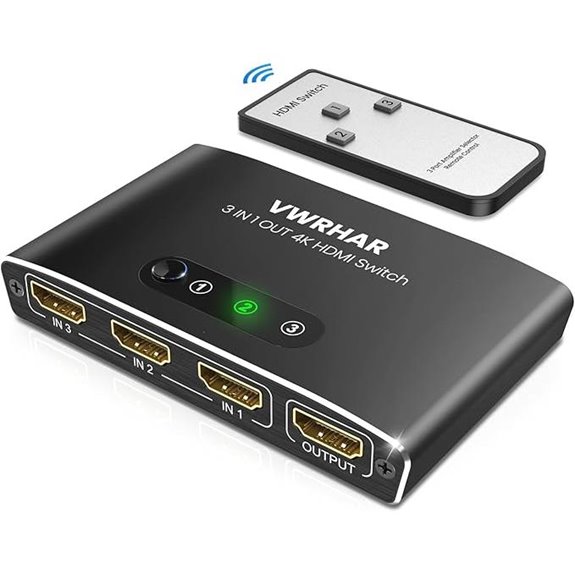 HDMI 3-in-1 Switcher with Remote and 4K Support