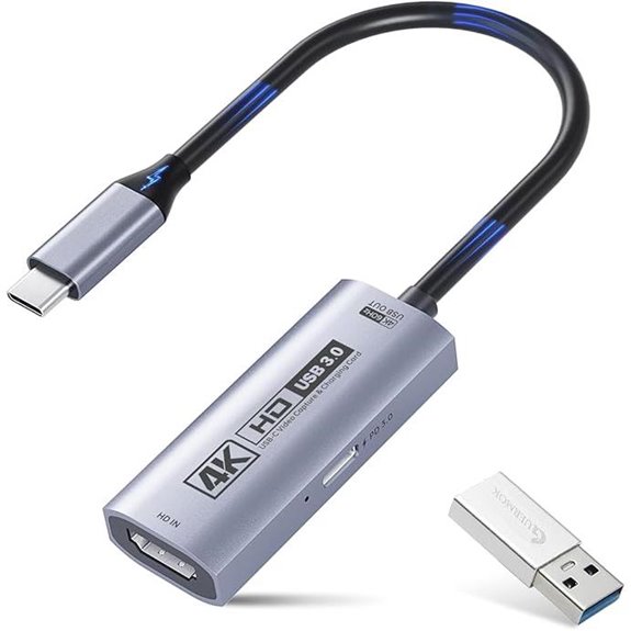 Guermok 4K USB3.0 Video Capture Card with 100W PD