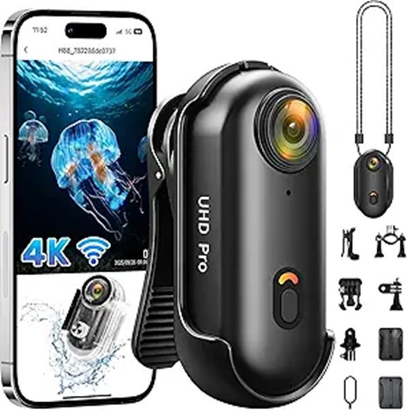 4K Action Camera with Waterproof Case and Wearable Design