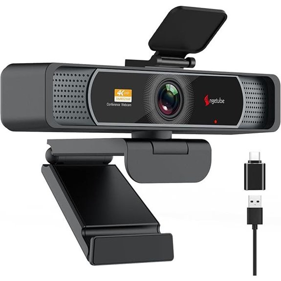 Angetube 4K Webcam with 120° FOV and Microphones