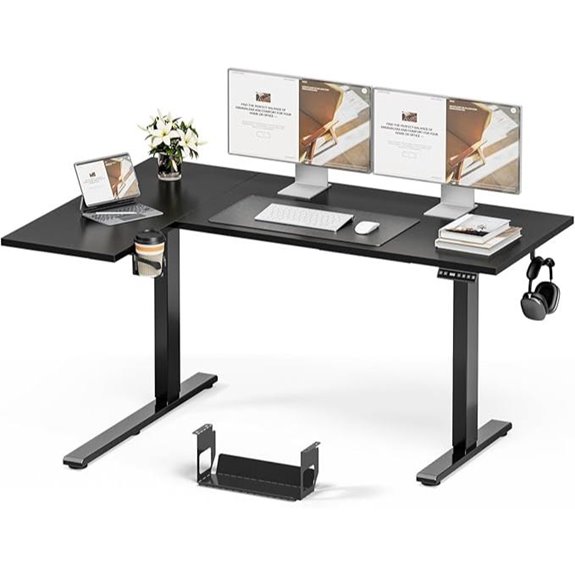 Muvai 59-Inch Adjustable L-Shaped Standing Desk