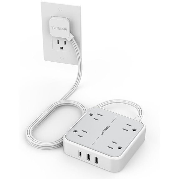TESSAN Surge Protector Flat Extension Cord (5ft)
