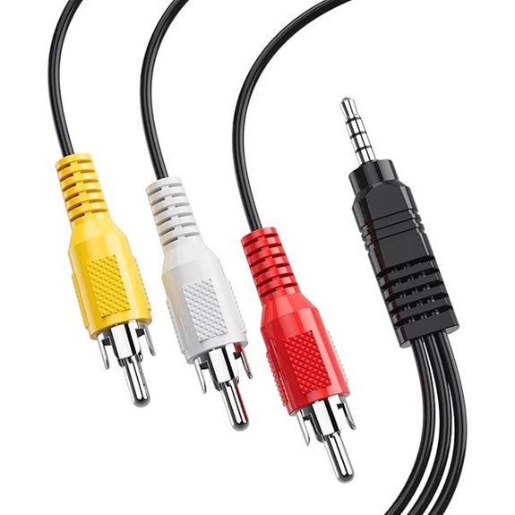 3.5mm to RCA AV Cable 5ft for Devices