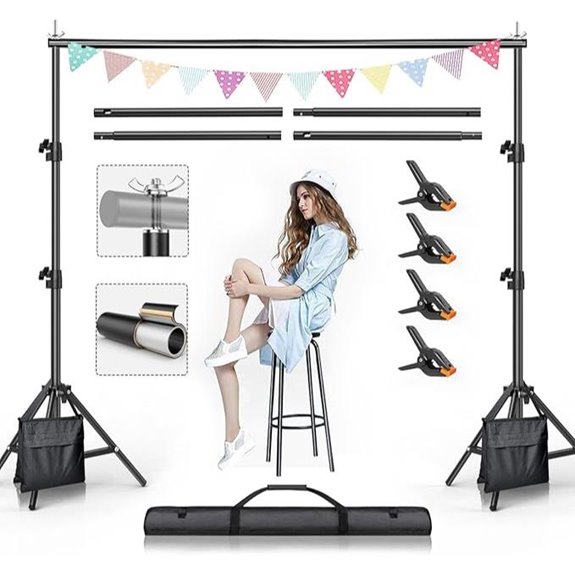 BEIYANG Adjustable Photography Backdrop Support System