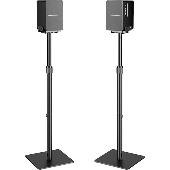 Height-Adjustable Speaker Stands (Pair Black)