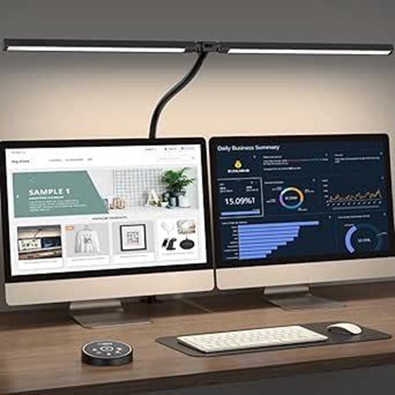 Led Desk Lamp with Clamp 5-Color Adjustable Light
