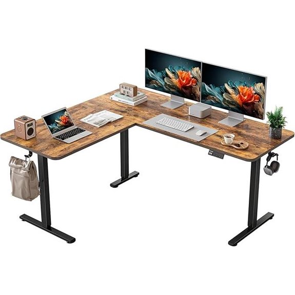 YIHAYO L-Shaped Adjustable Corner Standing Desk