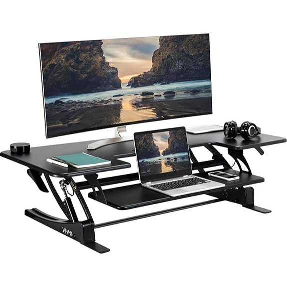 VIVO 48 Adjustable Dual Monitor Desk Riser