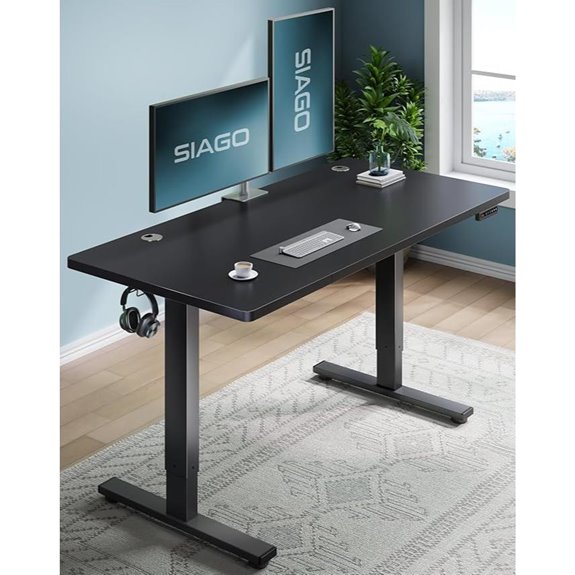 SIAGO Adjustable Electric Sit-Stand Desk with Memory