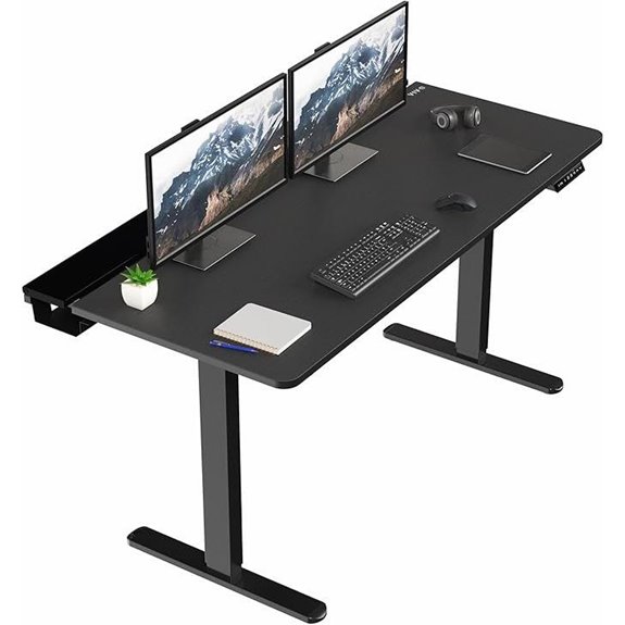 VIVO Adjustable Gaming Desk with Cable Management